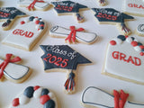 Graduation cookies Grad cookies, vibrant bold colours royal icing Graduation Grad cookies DECORATED -COOKIES
