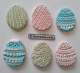 Cookies, EASTER EGG Themed cookies, 1 dozen, royal icing DECORATED -COOKIE