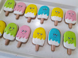 COOKIES, POPSICLE themed cookies, 1 dozen custom cookies , COOKIES  royal icing DECORATED COOKIES