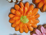 COOKIES, Gerbera flowers cookies, 1 dozen custom cookies , COOKIES  royal icing DECORATED COOKIES