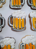 Cookies, BEER MUG COOKIES,  BIRTHDAY COOKIES  royal icing DECORATED -COOKIES 1 dozen, dirty thirty cookies