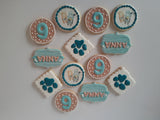 COOKIES, blue dog cookies, 1 dozen custom cookies , COOKIES  royal icing DECORATED COOKIES