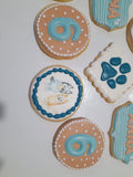 COOKIES, blue dog cookies, 1 dozen custom cookies , COOKIES  royal icing DECORATED COOKIES