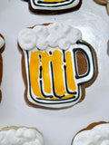 Cookies, BEER MUG COOKIES,  BIRTHDAY COOKIES  royal icing DECORATED -COOKIES 1 dozen, dirty thirty cookies