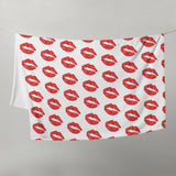 Throw Blanket red lips kiss blanket for her, gift for her, blanket gift, valentines day gift for her, kiss her