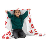 Throw Blanket red lips kiss blanket for her, gift for her, blanket gift, valentines day gift for her, kiss her