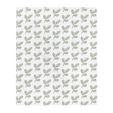 Throw Blanket, green scroll leaf pattern, comfy blanket throw, gift for her, sofa blanket