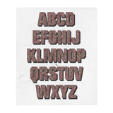 Throw Blanket Brick Alphabet ABC blanket for boys room, gift for him, blanket gift, birthday blanket gift for boy