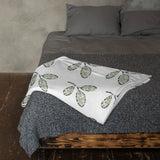 Throw Blanket, green scroll leaf pattern, comfy blanket throw, gift for her, sofa blanket