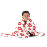 Throw Blanket red lips kiss blanket for her, gift for her, blanket gift, valentines day gift for her, kiss her