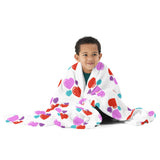 Throw Blanket, Hearts pattern, comfy blanket throw, gift for her, sofa blanket, Valentines day gift for her, gift for girls