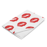 Throw Blanket red lips kiss blanket for her, gift for her, blanket gift, valentines day gift for her, kiss her