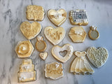 COOKIES royal icing DECORATED Engagement bridal wedding COOKIES