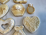 COOKIES royal icing DECORATED Engagement bridal wedding COOKIES