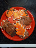 COOKIE PLATE "FALL” themed, 1 dozen decorated cookies, sugar cookies
