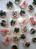 SUGAR COOKIES  TROPICAL THEMED royal icing DECORATED -COOKIES