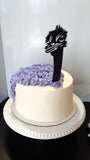 EMU SILHOUETTE cake 8 inch tall round, with CARDSTOCK Emu TOPPER buttercream covered occasion cake