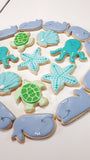 COOKIES  OCEAN  CREATURE themed, royal icing DECORATED -COOKIES