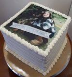 CAKE 8” Square Cake with buttercream frosting with edible image