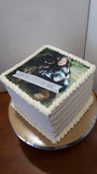 CAKE 8” Square Cake with buttercream frosting with edible image