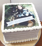 CAKE 8” Square Cake with buttercream frosting with edible image