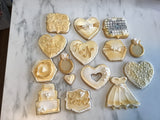 COOKIES royal icing DECORATED Engagement bridal wedding COOKIES