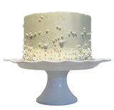 Cake with gold and pearl details, 8 inch occasion cake, 8 inch round