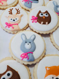Woodland themed baby shower COOKIES  royal icing DECORATED -COOKIES