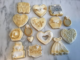 COOKIES royal icing DECORATED Engagement bridal wedding COOKIES