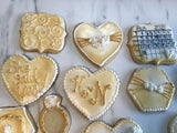COOKIES royal icing DECORATED Engagement bridal wedding COOKIES