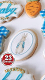 Bunny themed baby shower COOKIES  royal icing DECORATED -COOKIES 1 dozen
