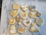 COOKIES royal icing DECORATED Engagement bridal wedding COOKIES