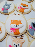 Woodland themed baby shower COOKIES  royal icing DECORATED -COOKIES