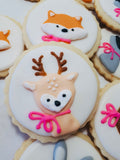 Woodland themed baby shower COOKIES  royal icing DECORATED -COOKIES