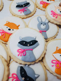 Woodland themed baby shower COOKIES  royal icing DECORATED -COOKIES
