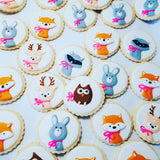 Woodland themed baby shower COOKIES  royal icing DECORATED -COOKIES