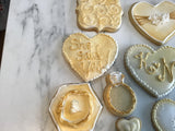 COOKIES royal icing DECORATED Engagement bridal wedding COOKIES