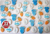 Bunny themed baby shower COOKIES  royal icing DECORATED -COOKIES 1 dozen