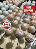 CAKE POPS, CAKEPOPS, 100 cake pops ROSE GOLD with Vanilla flavoured interior