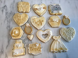 COOKIES royal icing DECORATED Engagement bridal wedding COOKIES