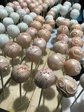 CAKE POPS, CAKEPOPS, 100 cake pops ROSE GOLD with Vanilla flavoured interior