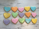 Multi coloured HEART HEART COOKIES Valentine’s Day themed decorated royal iced heart COOKIES 1 dozen cookies