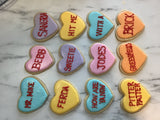 Multi coloured HEART HEART COOKIES Valentine’s Day themed decorated royal iced heart COOKIES 1 dozen cookies