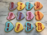 Multi coloured HEART HEART COOKIES Valentine’s Day themed decorated royal iced heart COOKIES 1 dozen cookies