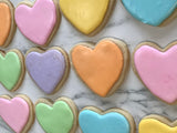 Multi coloured HEART HEART COOKIES Valentine’s Day themed decorated royal iced heart COOKIES 1 dozen cookies