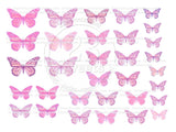 EDIBLE BUTTERFLIES pre cut wafer paper BUTTERFLIES, 32 pre cut pieces, various sizes, wafer paper, cake, cake pops  cake decoration, cupcake toppers
