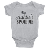 Infant Bodysuit, onesie, undershirt, My aunties Spoil me baby shirt, infant onesies, baby shower gift, baby gift, gift for baby