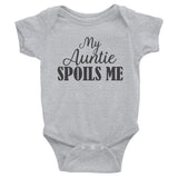 Infant Bodysuit, onesie, undershirt, My Auntie spoils me baby shirt, infant onesies, baby gift, shower gift