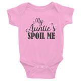 Infant Bodysuit, onesie, undershirt, My aunties Spoil me baby shirt, infant onesies, baby shower gift, baby gift, gift for baby