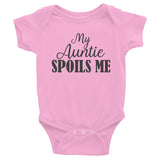 Infant Bodysuit, onesie, undershirt, My Auntie spoils me baby shirt, infant onesies, baby gift, shower gift